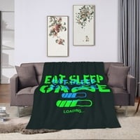 Prekrivač od runa za kauč, jedite igru ​​za spavanje uzorak zelenog laganog plišanog nejasnog bojnog