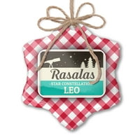 Božićni ukras zviježđe naziv zvijezde Leo - Rasalas Red Plaid Neonblond