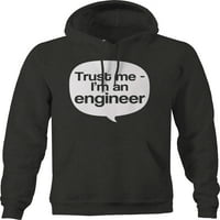 Verujte mi u hoodie inženjer za velike muškarce 3xl tamno siva