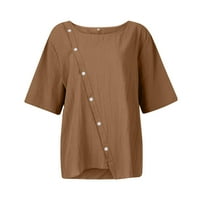 Ženske vrhove bluza casual s kratkim rukavima tiskanim ženama Ljeto okruglo dekolte majice Tuničke majice
