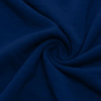 Košulje za žene kratki rukav V-izrez Casual TEE čvrst print plavi m