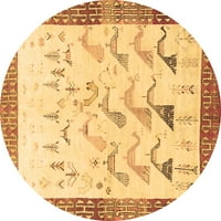 Ahgly Company u zatvorenom okruglom perzijskim smeđim tradicionalnim prostirkama područja, 6 'okruglica
