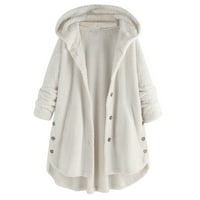 kaput za žene plus veličine Žene Nepravilni dugi rukav džepni kaput kaput kaputi za žene bijele + 5xl