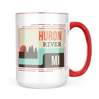 Neonblond USA Rivers Huron River - Michigan krila poklon za ljubitelje čaja za kafu