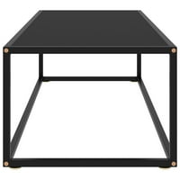 Čajni stol crni s crnim staklom 47.2 x19.7 x13.8