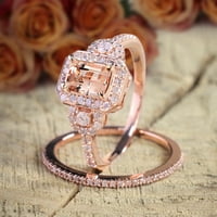 Ogromna prodaja 1. Carat morgatit i dijamantski halo bridalni vjenčani prsten set u stilu dizajnera
