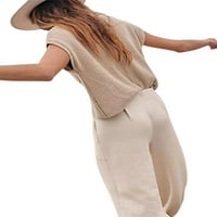 Ženski rukav rukav kapica s kratkim rukavima prsluk labav krošnik pleteni spremnik za useljenje TOP