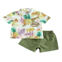 TODDLER Baby Boy ljetne odjeće, tropsko dugme kratkog rukava dolje majica + kratke hlače