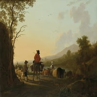 Pejzaž sa vozačem stoke i pastirnom posteru