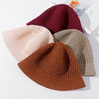 Živjeli američki ženski zimski kantu šešir modni pleteni klohski šešir čvrsta boja topla crochet kapa
