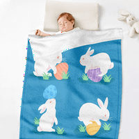 Kršćanski zečji jaja pokrivač sa jastukom za cijelu sezonu 3D tiskani crtani plišani pokrivač u uskrsnom