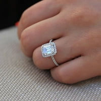 Prstenovi za žene Moda Izvrsni pravokutnik Cijeli dijamanti Zircon prsten za žene angažman prsten nakit