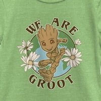 Djevojčini čuvari Galaxy Zemljeni dan smo Groot Graphic Tee Green Apple Medium