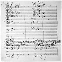 BRAHMS rukopis, 1876. NMANScript stranica Johannesa Brahms''First Simfonija iz 1876. Print