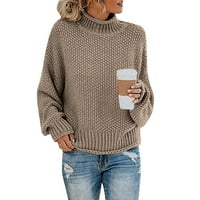 Dukseri za žene Ženske zimske čvrste pletene džemper debeli pulover dugih rukava dugih rukava