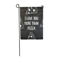 Valentinovo sa slatkim pizzama i srcima volim vas više od savršene baštenske zastave ukrasna zastava