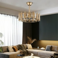 Luster okrugli stropni privjesak svjetiljka Moderna rasvjeta učvršćenja zlatnog stropnog ventilatora
