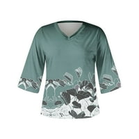 Ženske majice ruhove rukavice Djevojke odjeća Trendy Jesenski izvor Cvjetni lotos tees V izrez Pulover