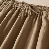 Gathrrgyp duge hlače za žensko čišćenje, ženska puna boja casual elastična frenulum književna i umjetnička preporoda FLA HARLAN deveta hlače pamučne i posteljine hlače