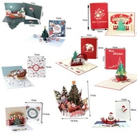 Božićna čestitka Karda izdubljena za rezanje papira Art Božićno drvce Santa Claus sklopivi pokloni Karbonska